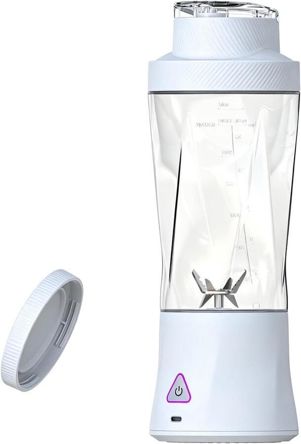 Mixer 700 ml smoothie maker to go 6-bladen draagbare blender Fresh Juice mixer USB-mini-blender voor sap jam shake smoothie (wit 6000 mAh)
