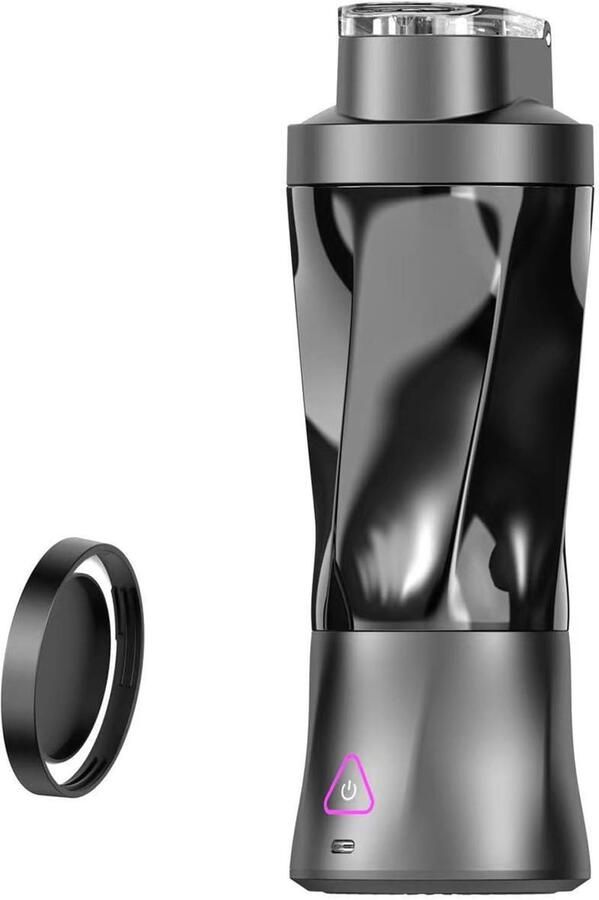 Mixer 700 ml smoothie maker to go 6-bladen draagbare blender Fresh Juice mixer USB-mini-blender voor sap jam shake smoothie (zwart 6000 mAh)