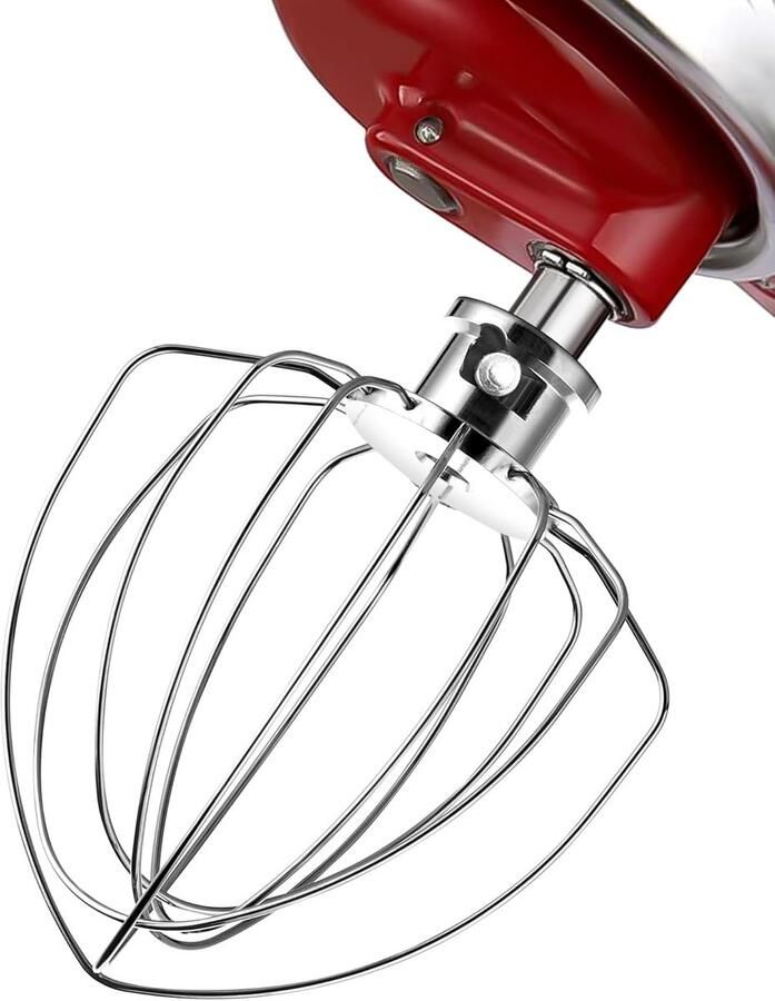Mixer Accessoire Garde Hulpstuk Bakken en Koken Verbeterde 6-draads garde 4.5 en 5 QT Zilver