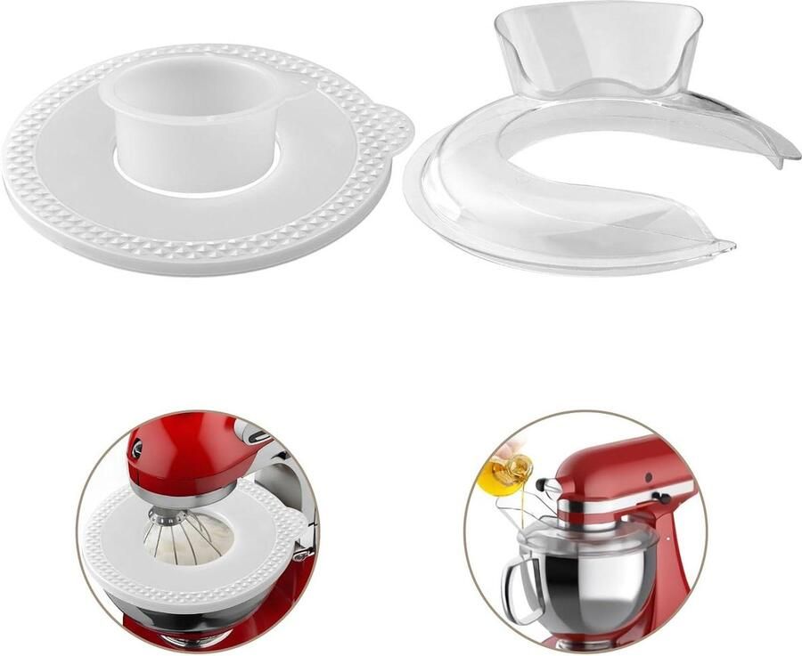 Mixer Accessoires Gietdeksel Mengkom Bakken Zonder Kliederen Veilig BPA-vrij Plastic 4.5-5 Liter Transparant