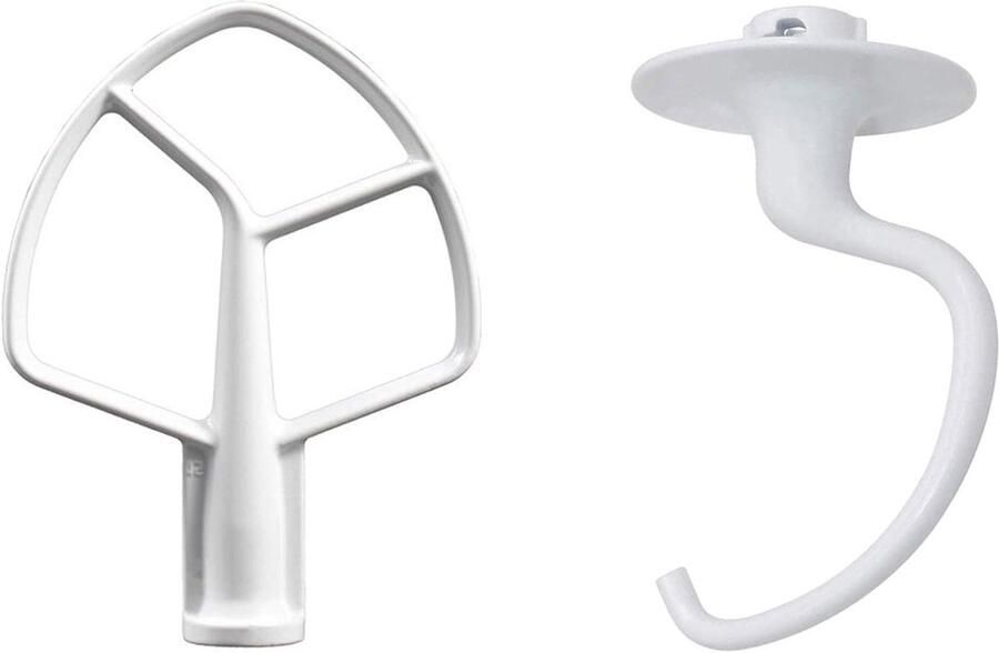 Mixer Accessoires Set Deegklopper en platte mixer Voedselbereiding Vaatwasmachinebestendig 18.9 x 12.3 cm Aluminiumkleurig