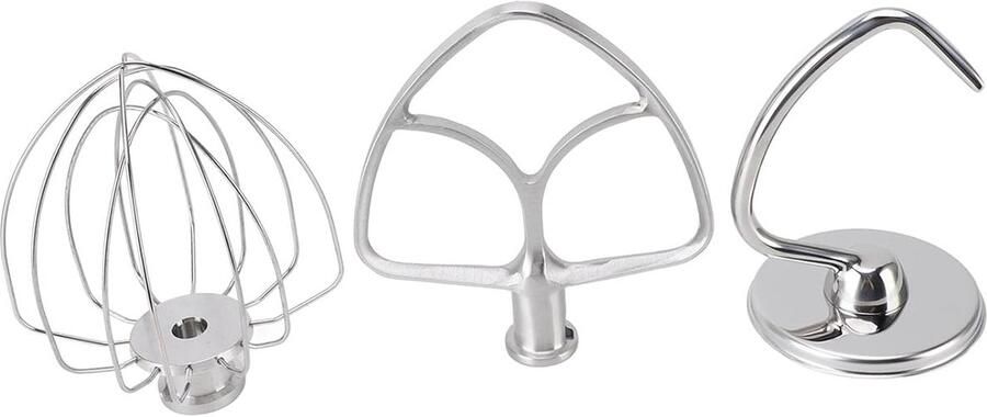 Mixer Accessoires Set Keuken Machine Onderdelen Bakken En Koken Roestvrij Staal 3 Delen Zilver