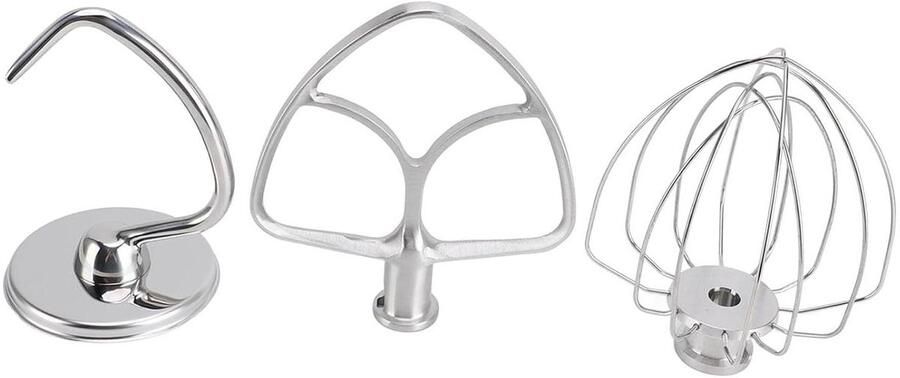Mixer Accessoires Set Keukenmachine Onderdelen Bakken en Koken Roestvrij Staal 3 Stuks Zilver
