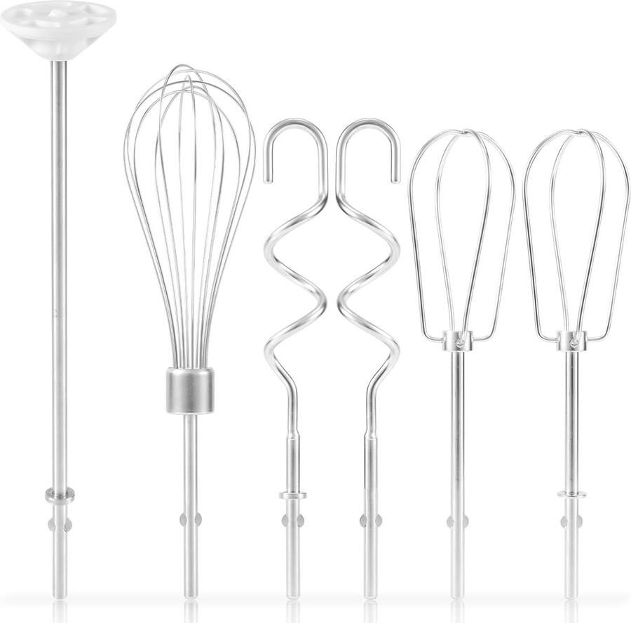 Mixer Accessoires Set Keukenmachine Onderdelen Bakken en Koken Roestvrij Staal 6 Delig Zilver