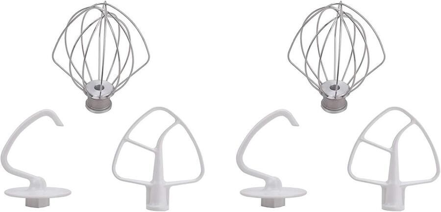 Mixer Accessoires Set Keukenmachine Onderdelen Bakken en Mixen Roestvrij Staal 4.5 en 5 Qt Zilver