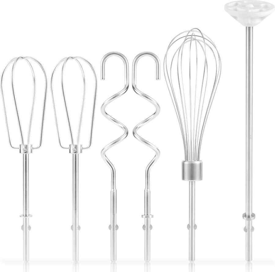 Mixer Accessoires Set Keukenmachine Onderdelen Bakken en Mixen Roestvrij Staal 6 Delig Zilver