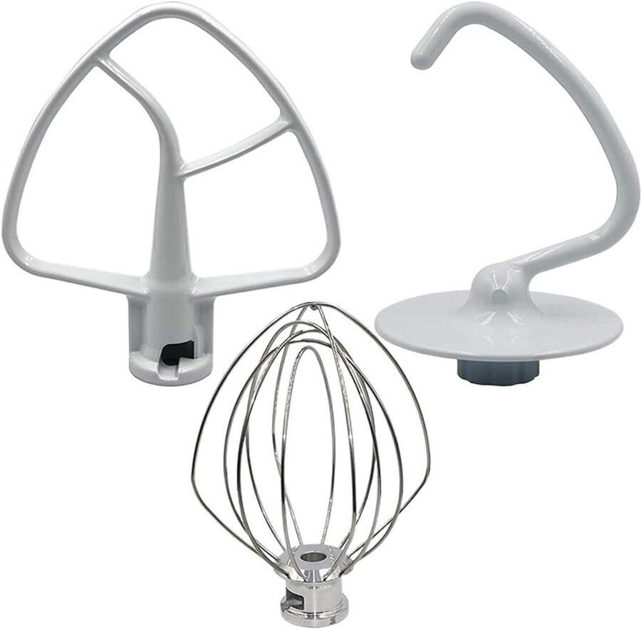 Mixer Accessoires Set Keukenmachine Onderdelen Bakken Maken Roestvrij Staal 3 Delen Zilverkleurig