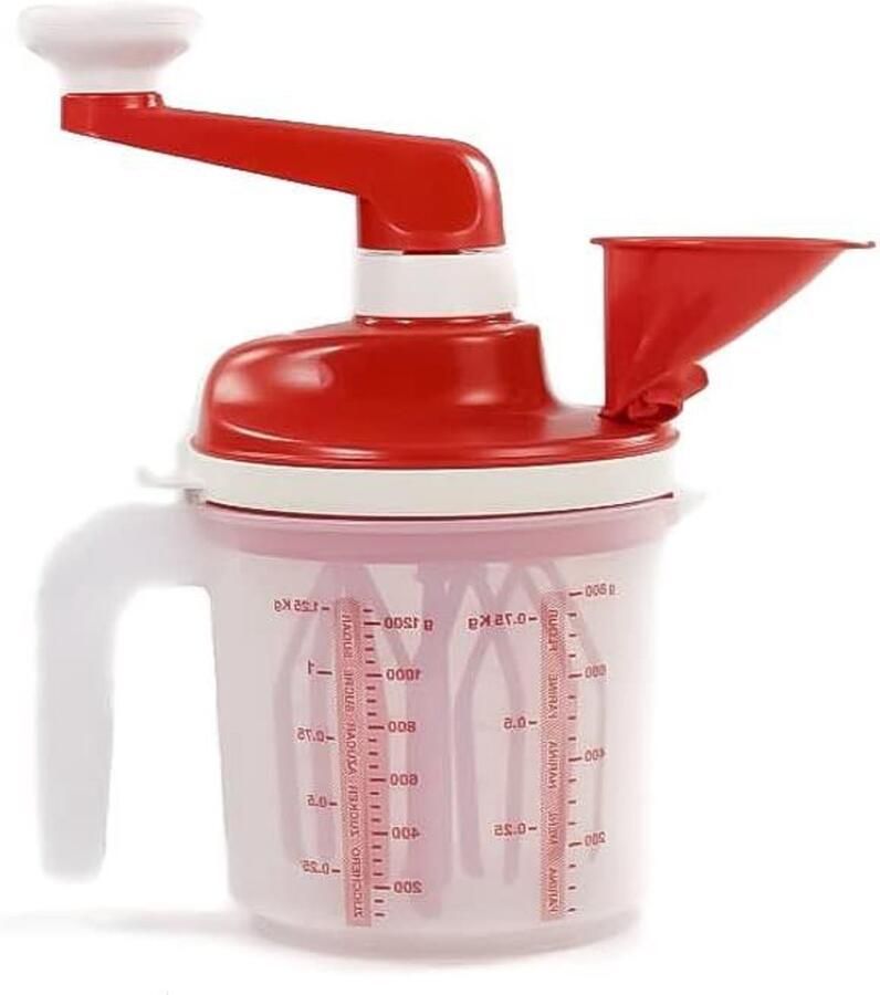Mixer Container Keukenmixer Garde Voedsel Bereiden Anti-slip Ring 1.25 liter Rood
