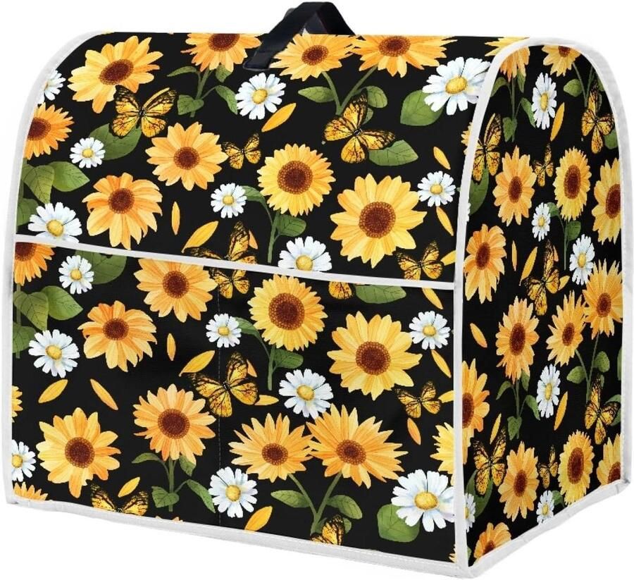 Mixer Cover Keukenmachinehoes Keuken Decoratie Met Handvat en Zakken 38x27x37 cm Zonnebloem Daisy Vlinder