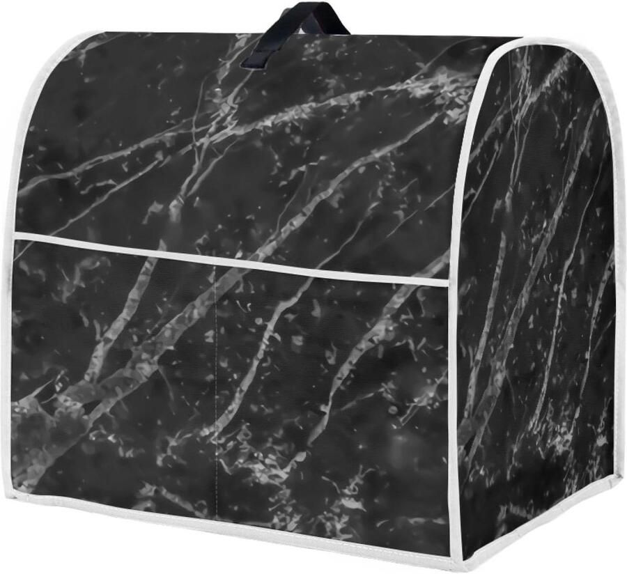 Mixer Cover Keukenmachinehoes Stofkap Keuken Apparaat Beschermen Met Ritsvak 38x27.5x37cm Zwart Marmer