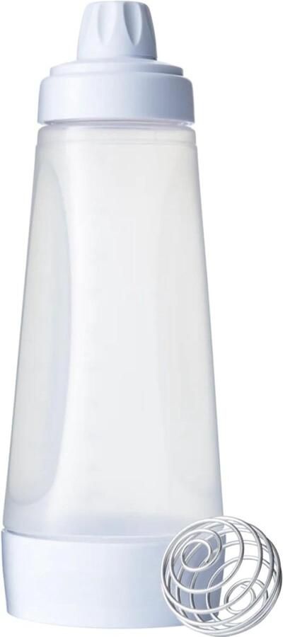 Mixer Deeg Dispenser Beslagfles shaker Pannenkoeken bakken Lekvrije afsluiting 28 x 10 cm Wit