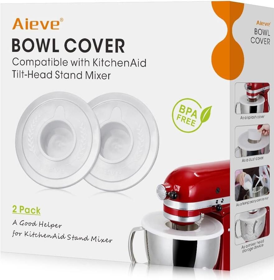 Mixer Deksel Set Keuken Accessoires Schoon Mixen 2 Stuks 5 Liter Kom Zilver
