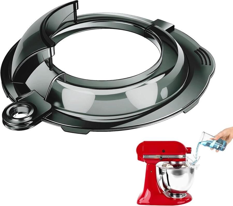 Mixer Deksel Spatdeksel Mengkom Schoon Maken Volledig Gesloten Ontwerp 25 cm Transparant Zwart
