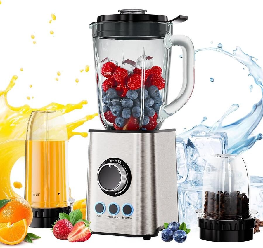 Mixer en Smoothiemaker Glazen Kan TB003 3 in 1 1300W Multifunctionele Blender Voor Gezinnen