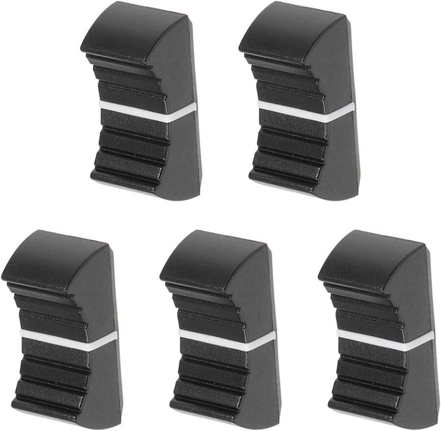 Mixer Fader Cap Platte Knop [voor 4x1.2mm As Switch Cover] Kunststof Zwart 5 Stks