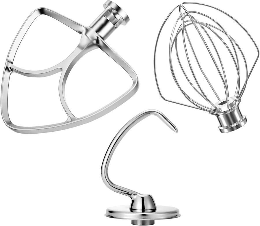 Mixer Hulpstukken Bakaccessoires Set Thuis Bakken Roestvrijstaal 3-delig 4.5-5 Liter Zilverkleurig