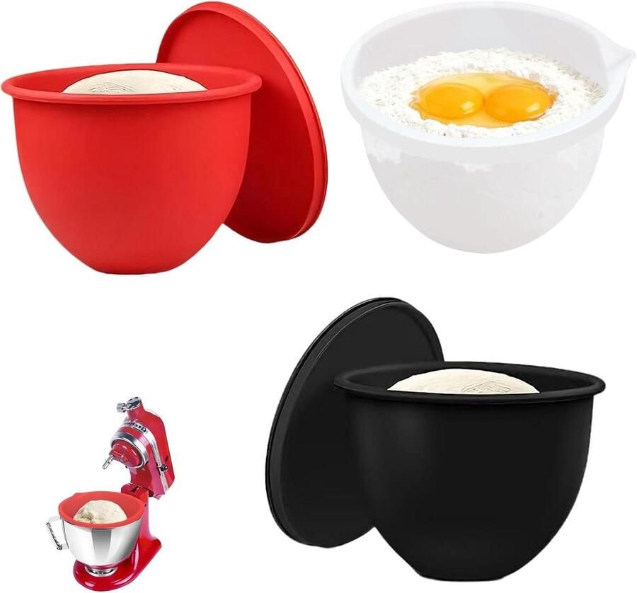 Mixer Inzetstukken Mengkom Vervanging Bakken Koken Met Deksel 3 Stuks Multicolor