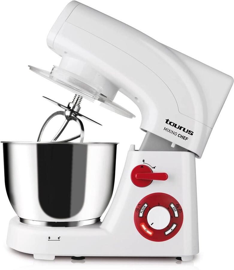 Mixer Keukenmachine Bakken en Koken Krachtige 1200W Motor 5.5 Liter Kom Wit