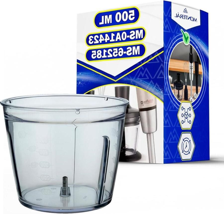 Mixer Kom Accessoire Blender Keukenwerk Voedselveilig Plastic 500 ml Transparant