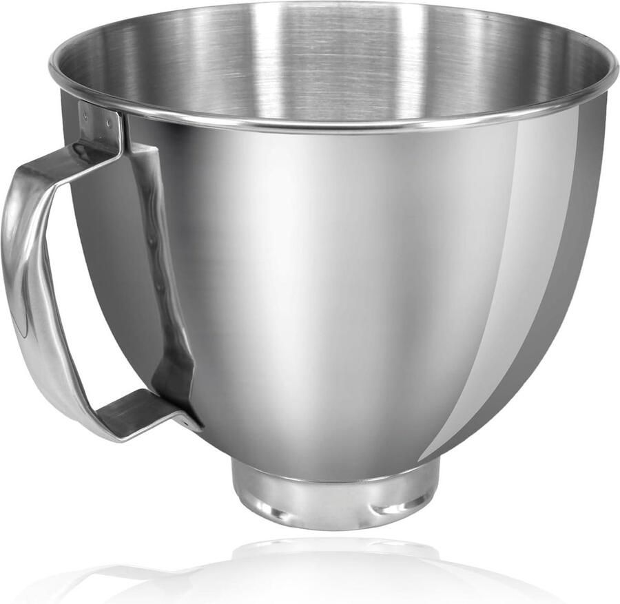 Mengkom RVS Bakkom Mixer Bakken en Mixen Met Handvat 4.3 Liter Zilver