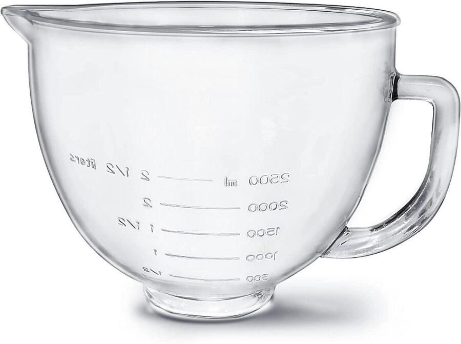 Mixer Kom Glazen Kom Bakken en Koken Met Schenktuit 5 Quarts Transparant