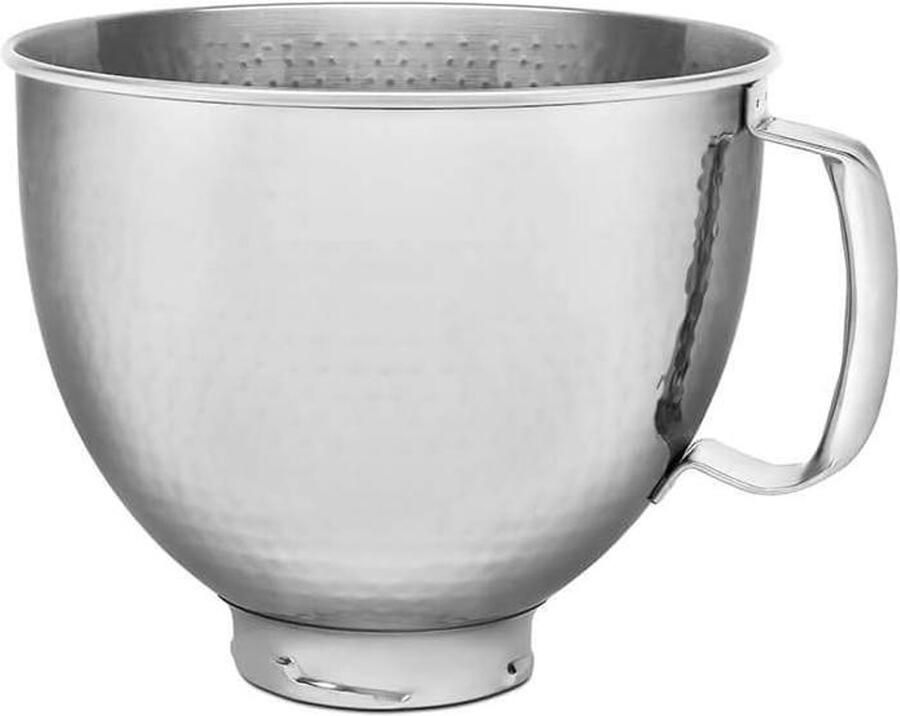 Mixer Kom Keukenmachine Kom Bakken en Koken Gehamerd Staal Design 4.8 Liter Zilver