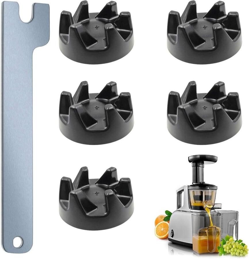 Mixer Koppeling Reserveonderdelen Blender Koppeling Set Keukenapparatuur Repareren Hoogwaardig Rubber 5 stuks Zwart en Zilver