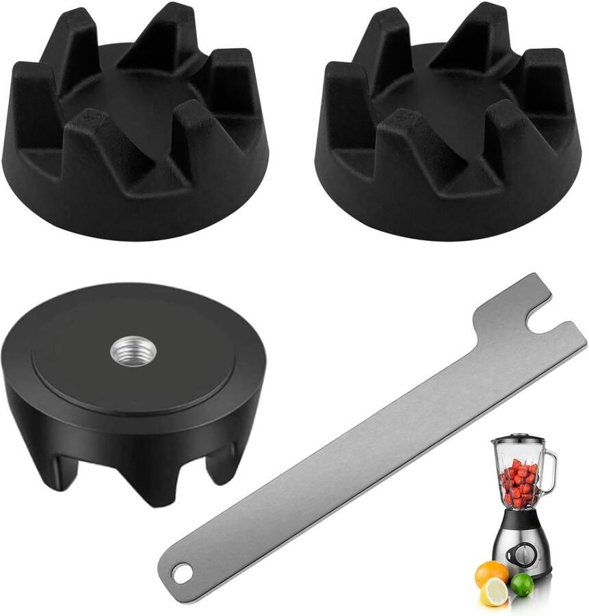 Mixer koppeling voor KitchenAid Gummi koppeling 9704230 (3 stuks montage sleutel inbegrepen)