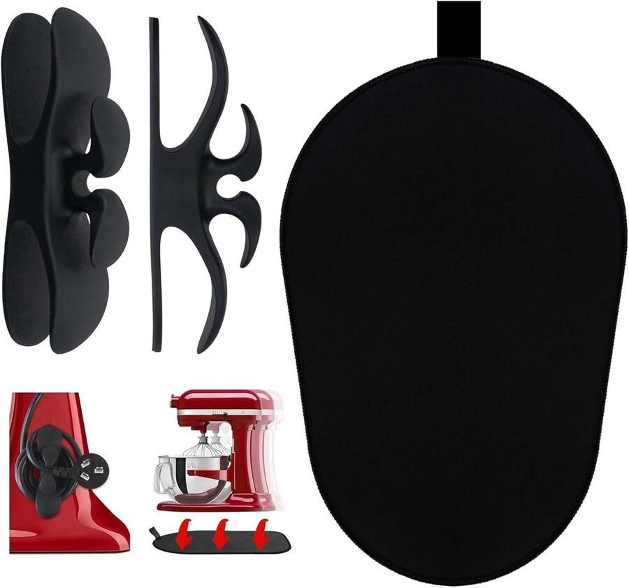 Mixer Mat Keukenhulp Accessoire Apparaat Verplaatsen Inclusief Snoer Organizers 13x7.8 Inch Zwart
