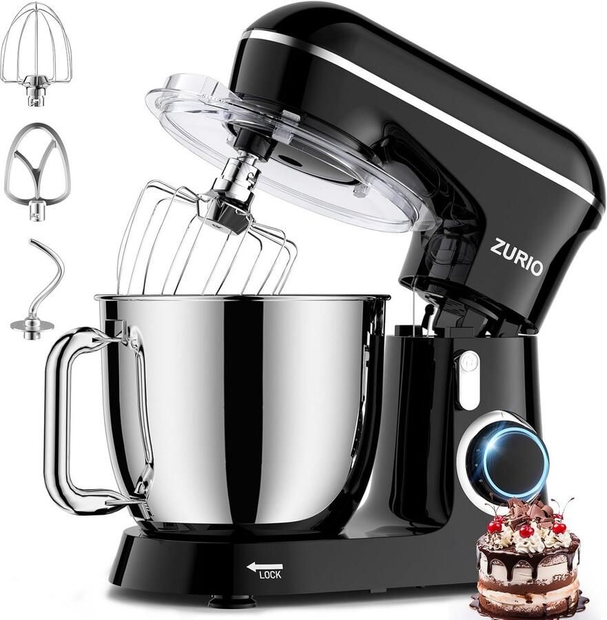 Keukenmachine Mixer Robot Bakken en Koken Stille Fermentatie 5.5 Liter Zwart