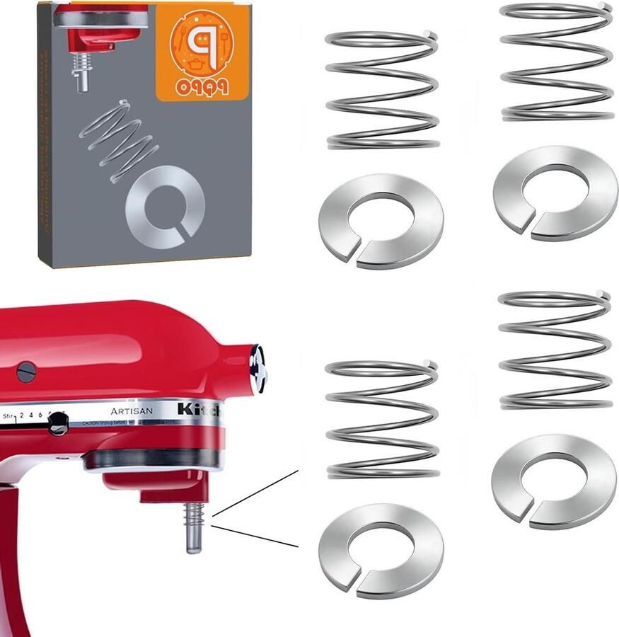 Mixer Onderdelen Set Keukenmachine Accessoires Mixer Stabiliseren Voedselveilig Roestvrij Staal 3.5 tot 8 Quart Wit