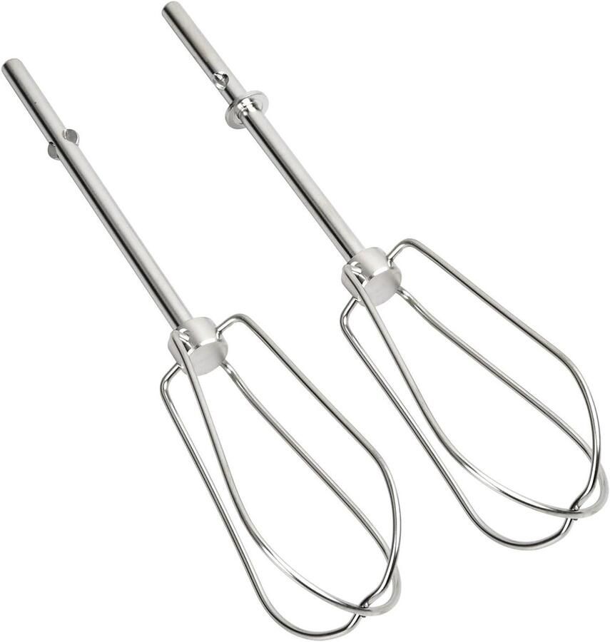 Mixer Opzetstukken Kloppers Set Bakken En Mixen Roestvrij Staal 2 Stuks 18.5cm Zilver