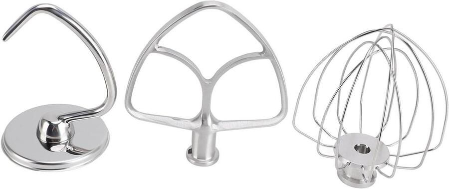 Mixer Opzetstukken Mixer Accessoires Bakken en Mixen Roestvrij Staal 3 Stuks Zilver