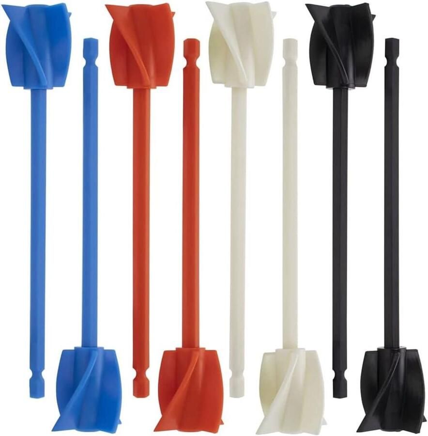 Mixer peddels Roerblades Hars mengen Vier spiraalvormige messen 165 cm Zwart-wit rood blauw