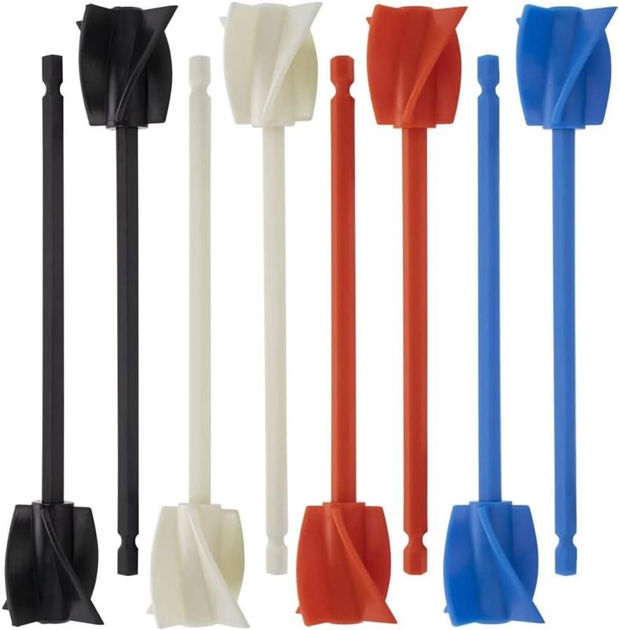 Mixer Peddels Roerhaken Verven Mengen Vier Spiraalbladen 8 stuks Multicolor