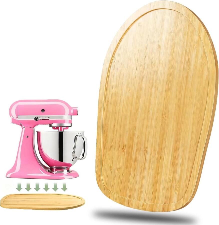 Mixer Schuifmat Apparaat Verplaatser Keukenmachine Gebruik Food-grade Bamboe 35.6 x 22.6 cm Natuurlijk Bamboe