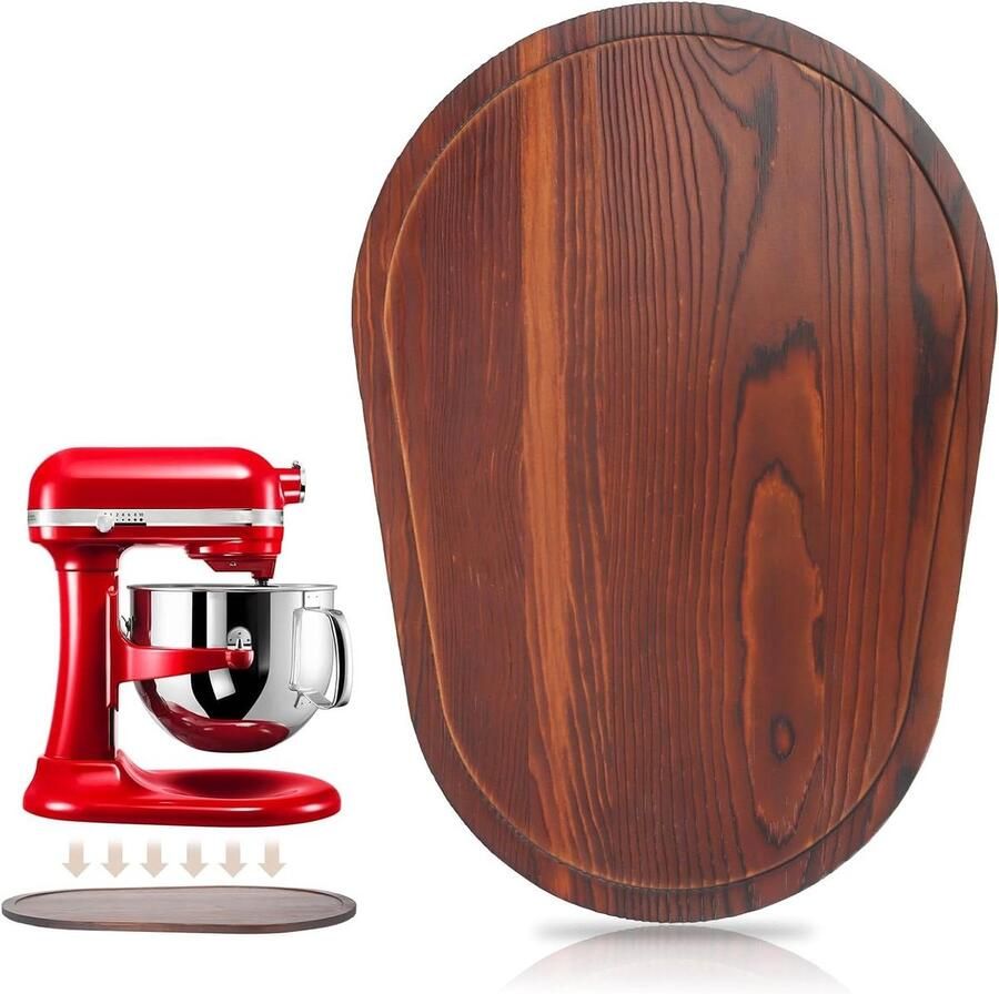 Mixer Schuifmat Keukenmachine Mat Aanrecht Beschermen Verplaats Zonder Tillen 5.5-8 QT Houtkleur