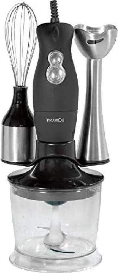 Mixer Set Keukenapparaat Eten Bereiden Krachtige Motor 500 ml Zwart