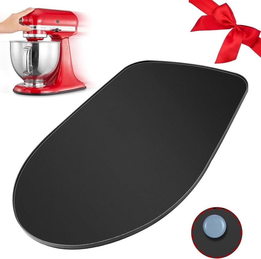 Mixer Slider Mat Mixer Mover Tray Keukenmixer Verplaatsen Zelfklevende Teflon Glijders 4.5-5qt Zwart