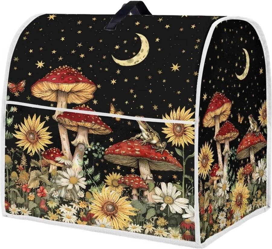 Mixerhoes Keukenapparaathoes Keuken Organisatie Met Opbergvak 6-8 liter Zonnebloem Paddenstoel Print