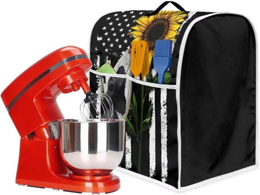 Mixerhoes Keukenmachinehoes Apparaathoes Keuken Organisatie Met Handvat en Opbergvak Compatibel met 6-8 Qt Amerikaanse vlag zonnebloem
