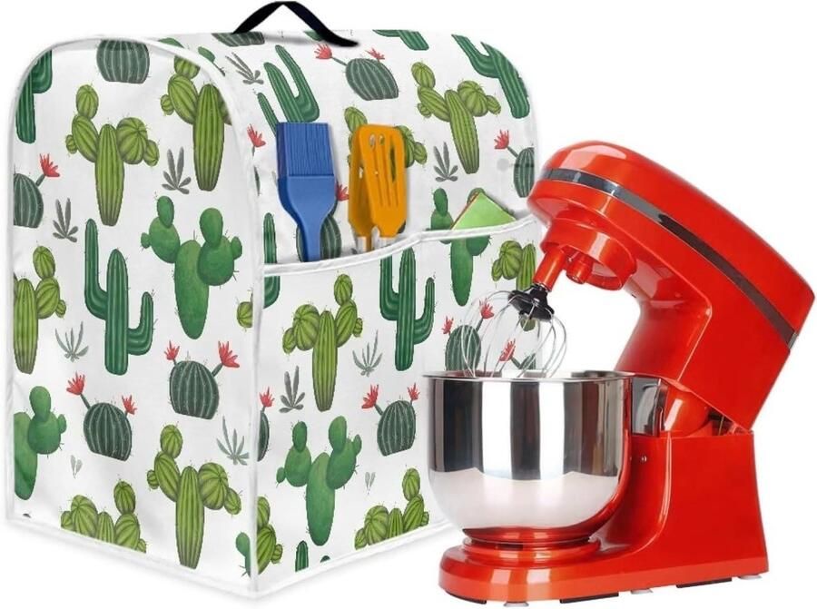 Mixerhoes Keukenmachinehoes Stofhoes Keuken Organisatie Met Extra Opbergvak 37 x 27 x 38 cm Groen Cactus