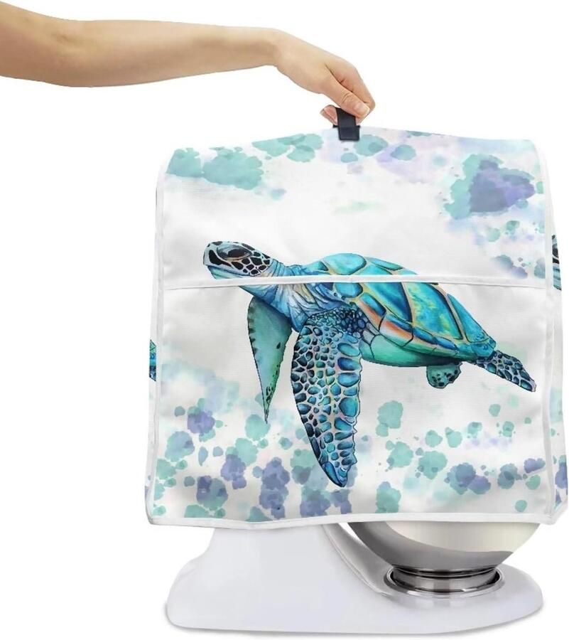 Mixerhoes met Print Apparaathoes Keukenmixer Keuken Organisatie Met Opbergvak 37 cm Hoog Water Schildpad