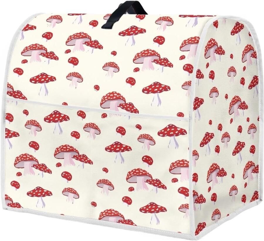 Mixerhoes Met Print Keukenmachine Cover Keuken Decoratie Met Opbergvakken Voor 4.5-5 Qt Paddenstoel