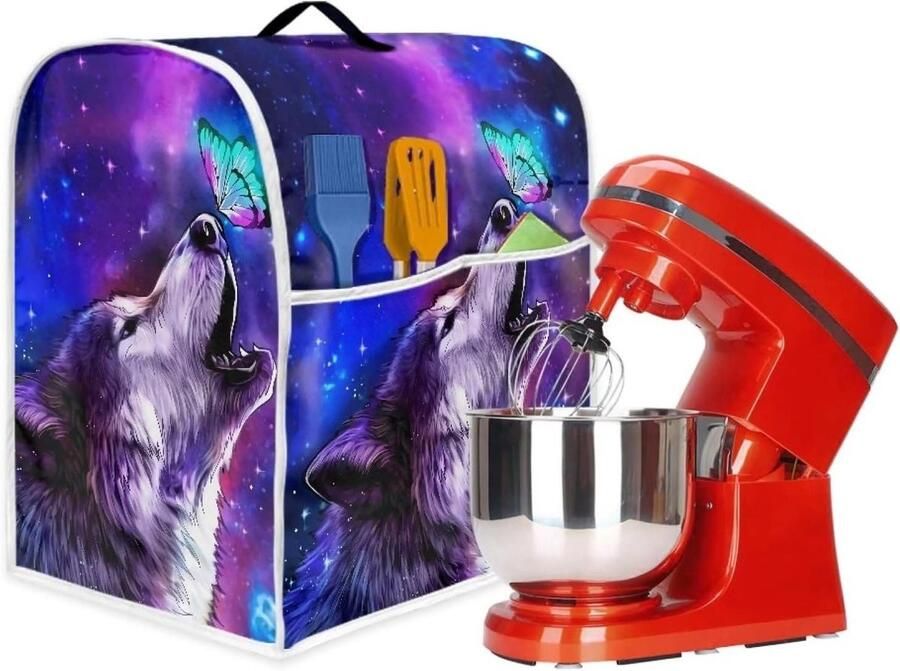 Mixerhoes Standaard Keukenmachine Cover Keuken Decoratie Met Opbergvak Maat S Wolf Galaxy Vlinder