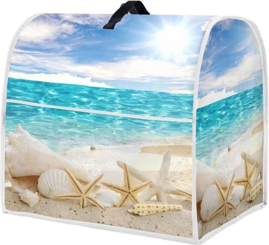 Mixerhoes Standaard Keukenmachine Cover Keuken Organisatie Met Opbergvak 37 x 27 x 43 cm Strand Zeesterren