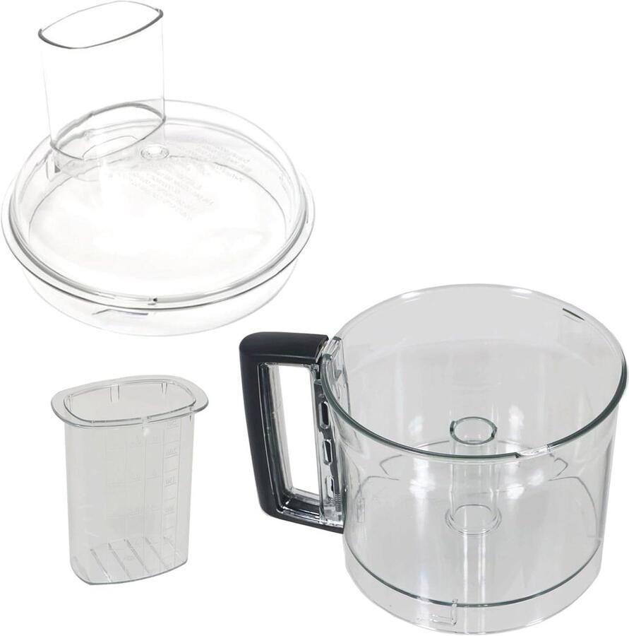 Mixkom met handvat Keukenmachine onderdelen Voedselbereiding Complete set van 3 Zwart