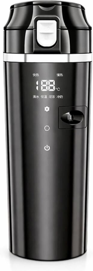 MK Auto Verwarming Cup Digitale LCD Display Waterkoker Roestvrij Staal Auto Verwarmde Slimme Mok 500 ML Koffie Melk Verwarmde Ketel