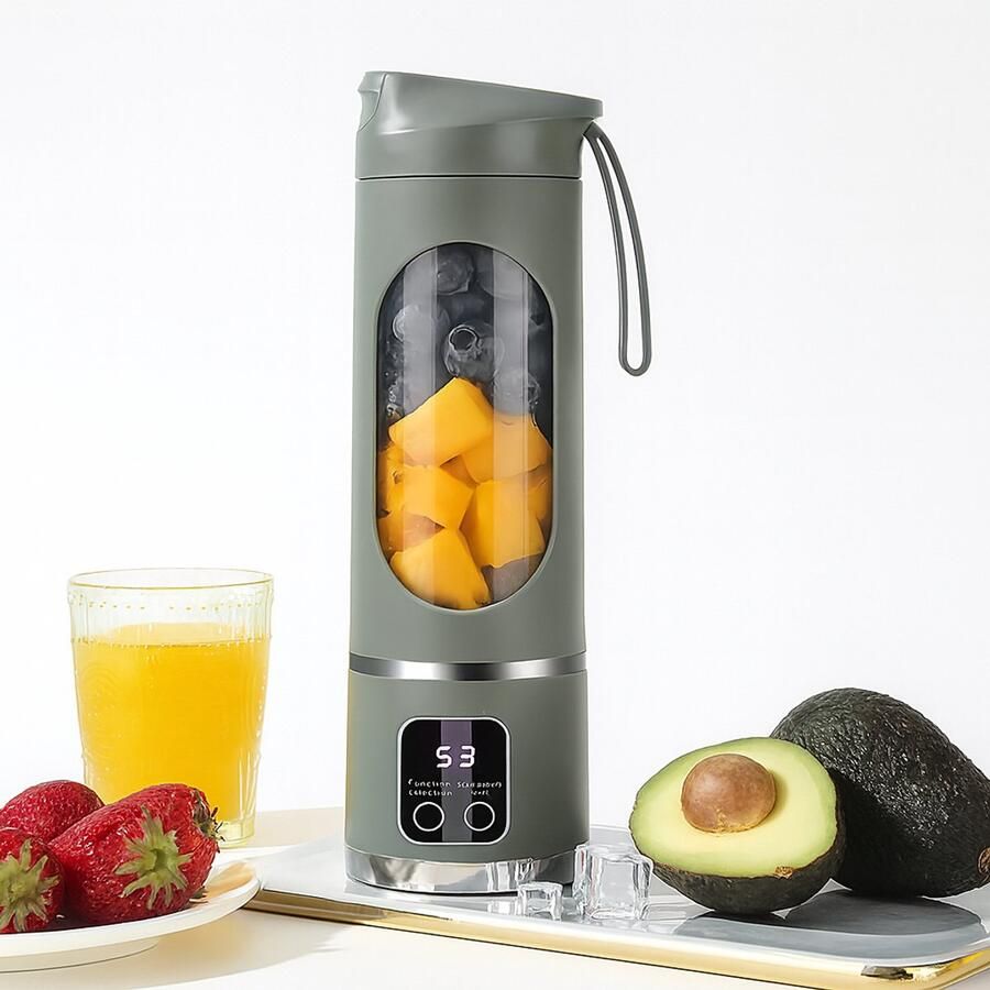 Modern Drabare Mini SmartMix Blender – Draadloos & USB-Oplaadbaar -Groen- Smoothies Milkshakes & Fruitdrankenvoor Thuis Kantoor & Reizen