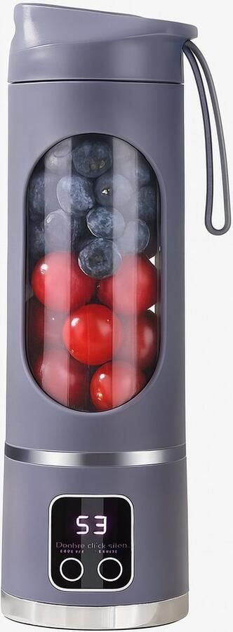 Modern Drabare Mini SmartMix Blender – Draadloos & USB-Oplaadbaar -Paars- Smoothies Milkshakes & Fruitdrankenvoor Thuis Kantoor & Reizen